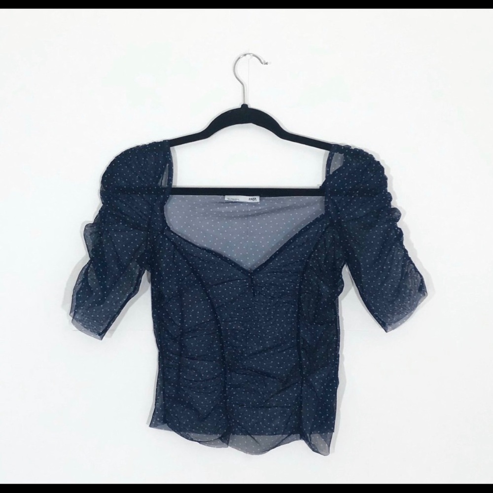 Zara sheer blue top